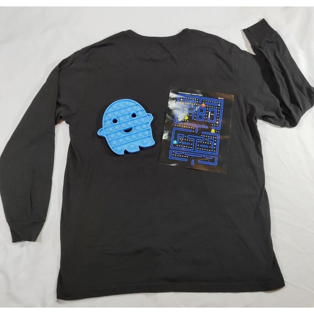 Bandai Pacman Long Sleeve Black 2X Pacman Shirt Bubblepop Ghost Toy - Picture 6 of 9
